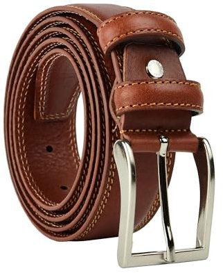 Conte Massimo Herren-Gürtel aus echtem Leder, Made in Italy, kürzbar, Übergrößen erhältlich, 3,5 cm