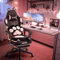 MEENICE Pink Cute Cat Ears Gaming Chair, Ergonomic with Lumbar Support, Reclining PC Game Chair, 200lbs Capacity, For Adults