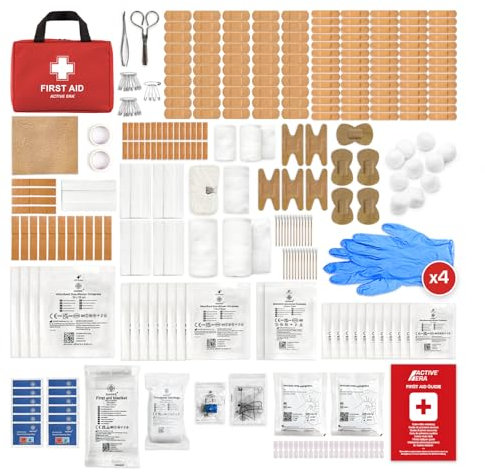 Active Era Premium Erste Hilfe Set - 320-teiliger Erste Hilfe Kasten - Notfall Ausrüstung inkl. Kühlpacks, Pflaster, Rettungsdecke für Zuhause, Reise oder als Erste Hilfe Set Outdoor - ISO 13485