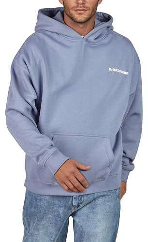riverso Hoodie Herren Oversize mit Backprint RIVDave Kapuzenpullover Pullover Schwarz Weiß Grün Blau S M L XL XXL