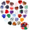 30 Stück Herz Stein, Bunte Glückssteine Heilsteine Kristalle Steine, Liebesherz Natürliche Bunte Kristalle Steine für Meditation, Chakra, Reiki, Energieausgleich, Balancing, Valentinstag