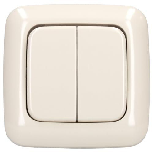 Busch-Jaeger Busch-Duro 2000 SI Set: Schalter 2505-212 + Schalter-Einsatz 2000/5 US + Rahmen 2511-212 Cremeweiß