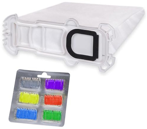 PRIMEBAG - 6 Staubsaugerbeutel Duftchips kompatibel mit Vorwerk Kobold 135 136 VK135 VK136 - Filtertüten Bestleistung beim Saugen (6 Filtertüten + 6 Duftsticks Mix)