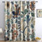 Vorhänge Blickdichte mit Ösen Gardinen 2er Set Retro-Pflanzen Und Blumen Verdunkelungsvorhang Bunt Thermovorhang Ösenvorhang Schiebevorhänge für Schlafzimmer Wohnzimmer B 140 x H 160 cm