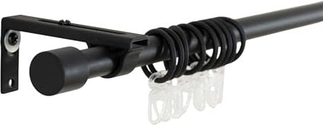 Ausziehbare Gardinenstange »Ningbo« 120-210 cm Schwarz Ø16/19 mm Komplettset zum sofortigen Montieren Wand- und Deckenmontage 2024140