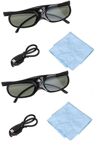 2pcs DLP 3D -Brille 144Hz wiederaufladbares aktive Verschluss -LCD -Objektiv für DLP -Projektoren Optoma