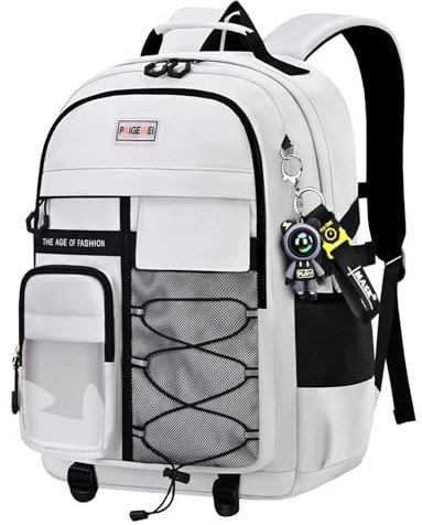 Waniki Rucksack Herren Großer Schulrucksack Teenager Mädchen Schulranzen Jungen Schultasche Lässige Rucksack Wasserdicht Reiserucksack Schultaschen School Bag exquisitem Anhängerv