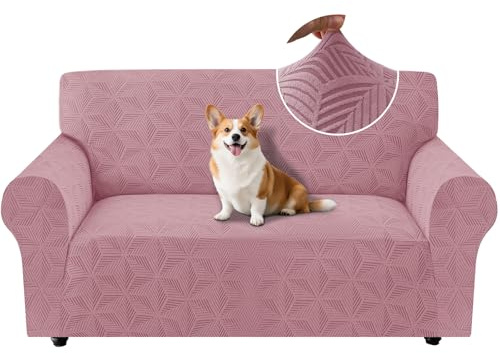 Ystyle Universale Copridivano 2 Posti con Braccioli, Rosa | Copridivani Elasticizzato, Copri Divano AntiGraffio Gatto Cani, Fodera Divano Antiscivolo, Sofa Cover Antimacchia Lavabile