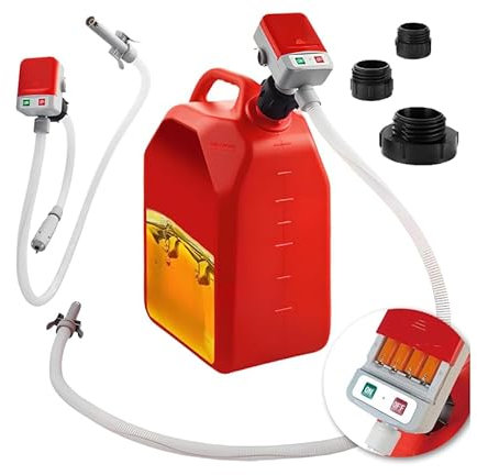 Lotvic Pompa di Trasferimento del Carburante con Sensore di Arresto Automatico, 2,4GPM Pompa Travaso Gasolio Elettrica con Adattatore di 3 Dimensioni, Pompa per Liquidi Portatile a Batteria per Olio