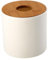 Eyccier Round Tissue Holder, Toilet Paper Roll Cover with Removeable Bamboo Lid, Waterproof Plastic Tissue Container for Bathroom, Kitchen, Bedroom, Office.
