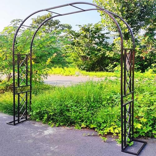 Kraftig Trädgårdsbåge Metall Rose Bågar Bred 140cm 180cm 220cm 260cm 300cm 340cm Stora Klätterväxter Stödbåge Rostfri Trädgårdsentréer Dekorationsbåge Trellis(Brown,340x230x40cm)