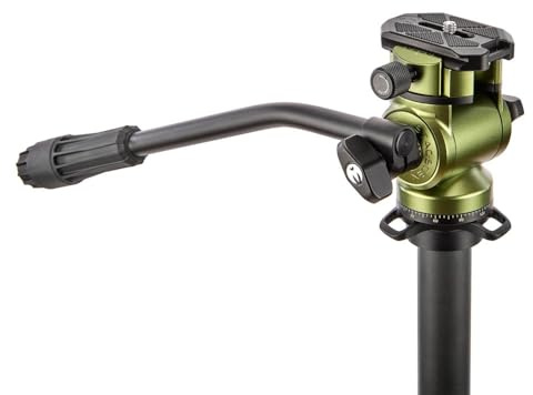 3 Legged Thing AirHed Vision – Compact Fluid Video Head with 90° Rotating Arca-Swiss Clamp | Pan & Tilt Tripod Mount with QR7 Plate – Supports Up to 5kg (Moss Green)