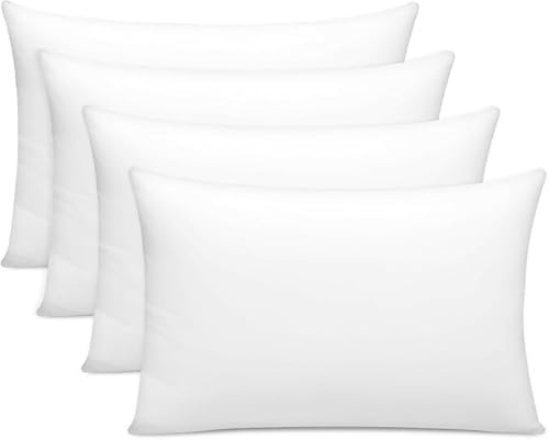 Lazzaro 300 Thread Count Egyptian Cotton Pillow Cases 4 Pack Hotel Quality White Pillow Covers With Envelope Closure