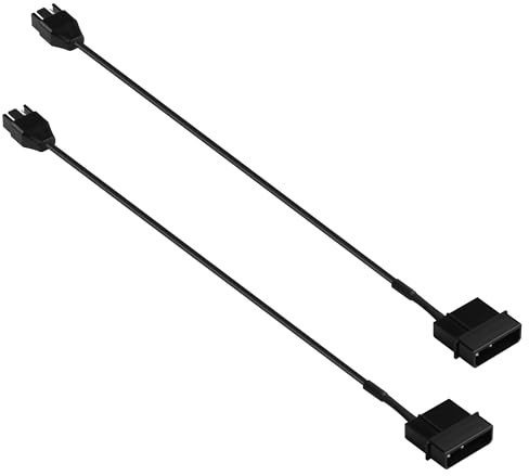 ELFJMZP Molex auf 4 Pin Lüfter Kabel 2 Pack - 30cm 12V Full Speed PC Lüfter Power Splitter, 4-Pin Adapter für ATX PSU Gehäuse Kühlung (1 zu 1)