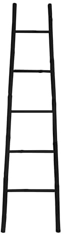 Toallero Escalera de 5 Niveles Bambú Negro 150x40 cm