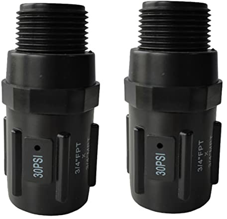 Riduttore di pressione per irrigazione Regolatore di pressione 2 pezzi 3/4 pollici 30PSI Filettatura Valvola di regolazione in plastica Riduttore di ricambio per sistema di irrigazione Giardinaggio