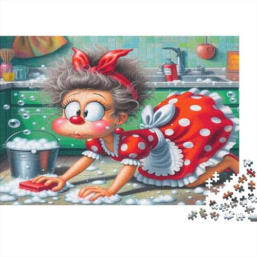 Lustige Küche 1000 Teile Cartoon Puzzle für Erwachsene verstärktes Paper Material Gehirntraining entspannendes Cartoon Puzzles Wanddekoration 52x38cm/1000pcs