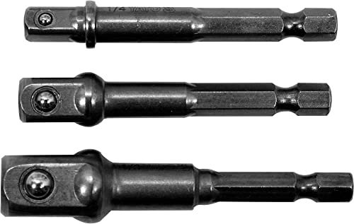 3 Tlg Sechskant Stecknuss Steckschlüssel-Adapter Hex-Schaft 1/4' 3/8' 1/2' Verlängerung