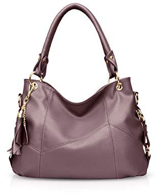 NICOLE & DORIS Borsa Donna Borse a Spalla Grande Borse a Tracolla Elegante Borse Tote Leggera Borsetta Pelle Morbida Moda Borsa Delle Signore Casuale con Nappa Viola