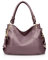 NICOLE & DORIS Damen Handtasche Groß Designer Umhängetasche Leder Tote Bag Shopper Handtasche Elegant Tasche mit Quaste Lila