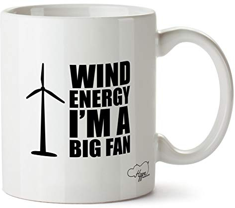 Hippowarehouse Wind Energy I'm A Big Fan Printed Mug Cup Ceramic 10oz