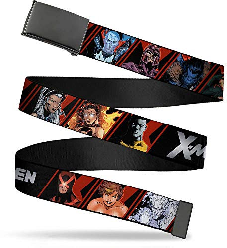 Buckle-Down Unisex-Erwachsene Webgürtel X-Men 3,2 cm Gürtel, X-Herren, 1.25 Wide-Fits up to Pant Size 42