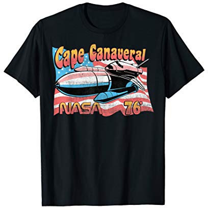 NASA Cape Canaveral 76 American Flag Poster T-Shirt