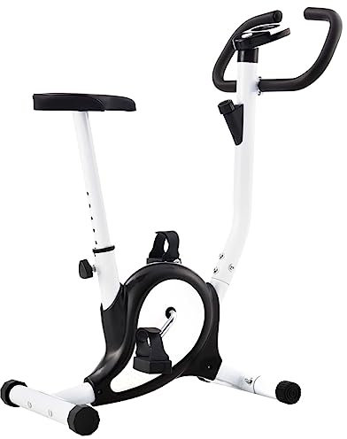vidaXL Heimtrainer mit Gurtwiderstand LCD-Computer Hometrainer Cardio Ergometer Fitness Bike Fahrrad Trimmrad Fahrradtrainer Schwarz