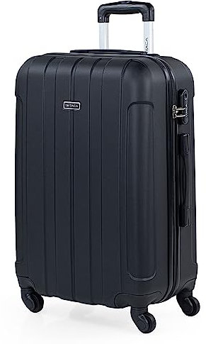ITACA - Valise Moyenne, Valises Rigides, Valise Rigide, Valise Semaine pour Tout Voyage, Valise Soute de Luxe, Noir