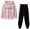YFPICO Kinder 2tlg Jogginganzug Mädchen Trainingsanzug Outfit-Set(Sweatshirt + Sweathose) Buchstabe Sportanzug Freizeitanzug, Rosa, 146 (Herstellergröße 150)