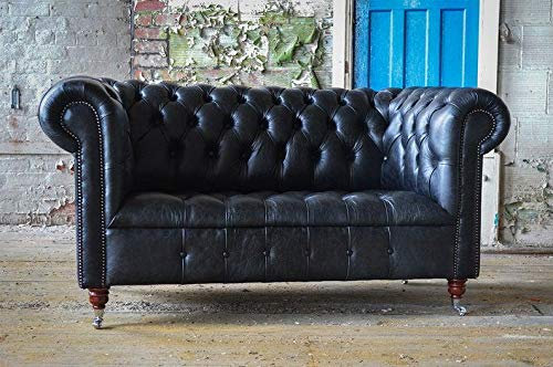 jvmoebel Chesterfield Ledersofa Couch Polster Designer 2 Sitzer Textil Sofas Couchen Neu
