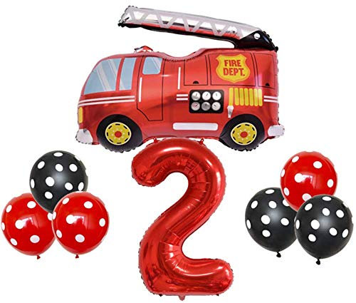 DIWULI Feuerwehr Geburtstag 2 Jahre - Feuerwehr Luftballons