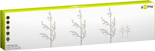 goobay 58256 3er-Set Lichterbäume mit 75 LEDs, mit Timer-Funktion, (3000 K), batteriebetrieben, für den Innen- und Außenbereich, (IP44) Transparent