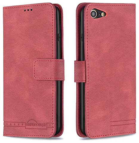 TOHULLE for iPhone 7 Plus iPhone 8 Plus Case, Premium Wallet Case Card Holder Kickstand Magnetic Clasp Flip Folio Leather Case for iPhone 7 Plus 8 Plus - Red