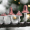 Weihnachtsdeko Weihnachtskugeln 4er Set Pilze Figuren aus Echtglas Glaskugeln Weihnachten Tannenbaumkugeln Glas Christbaumkugeln Deko - rosa