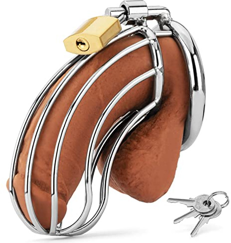 Ivomaa Peniskäfig, Chastity Cage Male Metall, Keuschheitskäfig für Männer | Keuschheitsgürtel für Herren | Penis Käfig Herren extrem | Chasity Belt, Cock Cage aus Edelstahl, Keuschheit für den Mann