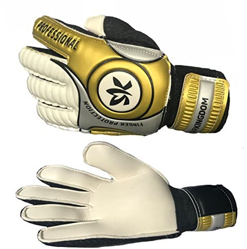 Sportswear Kingdom Kinder Fingersave Torwarthandschuhe mit Fingerschutz (4) Gold