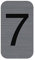 Exacompta - Réf. 67187E - 1 plaque adhésive CHIFFRE 7 - Plaque murale imprimée de signalisation - Sur tous supports - Aspect aluminium brossé - Dimensions : 2,5 x 4,4 cm