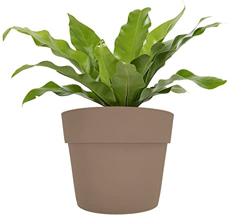 Tecnokit: Magnetische Vase aus Kunststoff, hängend, Durchmesser 14 cm, Weiß, für Eisen, Magnet Vase für Blumenkasten (Taupe)