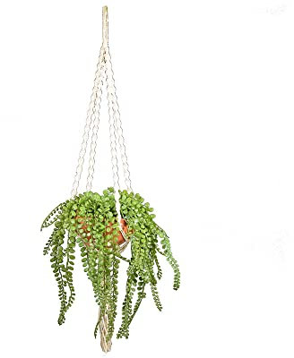 Zelda Bomboniere Porte-pot suspendu en tissu blanc sans pots 110 cm H