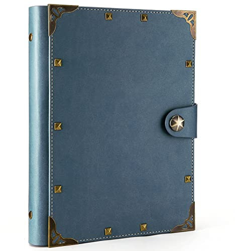 Aomiduo Notizbuch A5 Tagebuch für Erwachsene Journal Ringbuch A5 Nachfüllbar Notizbuch vintage Leder mit Nieten 110 GSM Selbst Verfügbar als Skizzenbuch Reisetagebuch ideal Geschenk