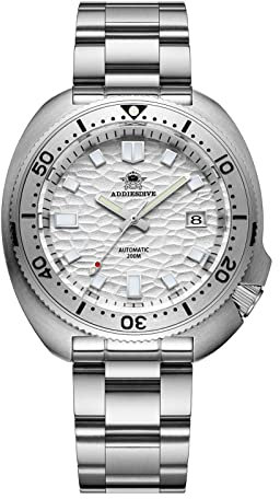 ADDIESDIVE herrenuhr automatik Saphirglas Analoge Taucheruhr für Herren Mit 43,8 mm weißem Zifferblatt