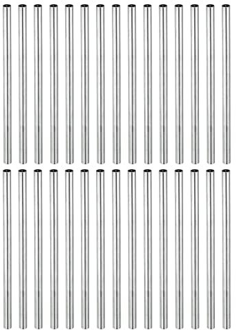 sourcing map 30 Stück Runde Kupplung Mutter M4x0.7mm Innengewinde 100mm Gewinde Rund Hülse Verbinder Stange Bolzen Rohrmutter Hardware Befestigung Silber