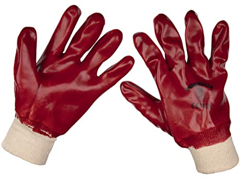Sealey Allzweck-Handschuhe, PVC, gestrickt, Größe XL, 12 Paar – 9106XL/12
