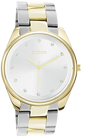 Oozoo Damen Armbanduhr Timepieces C10960 Analog Edelstahl Silber-Gold UOC10960 Analoguhr