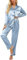 Ekouaer Pyjama Femme à Manches Longues Ensemble de Pyjama Vêtements de Nuit Impression Bas de Pyjama à Carreaux Confortable Doux Respirant