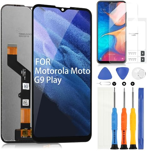 ARSSLY Pantalla LCD para Motorola Moto G9 Play/Moto G9 / Moto E7 Plus XT2081-1 XT2083-3 6,5 Pantalla digitalizadora Táctil Replacement Assembly con kit de reparación, color negro