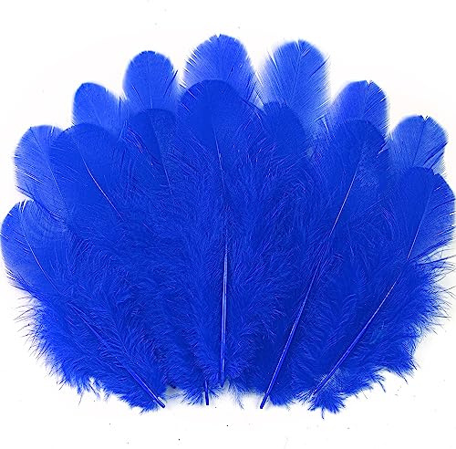 Soarer Royal Blue Craft Supplies Feathers Bulk for Crafting,300Pcs,3-5inch | Soft Natural Rooster Feathers for DIY School Crafts,Dream Catchers,Halloween,Wedding Holiday Home Party and Costume Decor