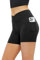 Glacspyg Radlerhose Damen mit Tasche Kurze Sporthose V-Taille High Waist Gym Shorts Kurze Leggings für Yoga Gym Fitness Laufen Schwarz 2XL