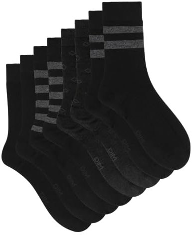 Dim Rayas Ecodim Style X4 Calcetines, Negro, 40-45 (Pack de 4) para Hombre